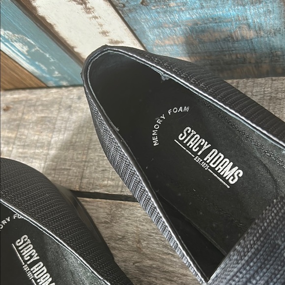 Stacy Adam’s 11.5 Black Textured Men's Loafers with tassels - Picture 4 of 16